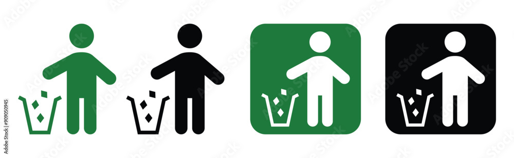 Garbage Disposal and Do Not Litter Sign - Vector Garbage Disposal and Do Not Litter Sign - Vector