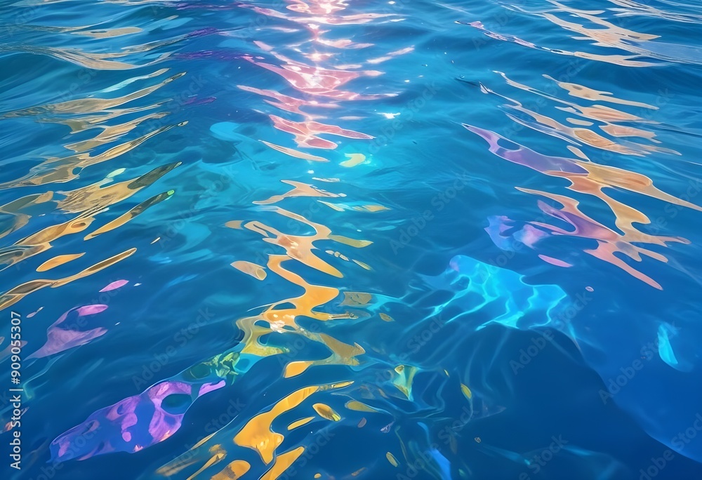 Fototapeta premium Water wave texture colorful texture background