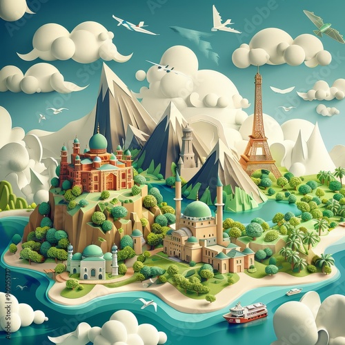 Papercraft World: A Journey Through Famous Landmarks