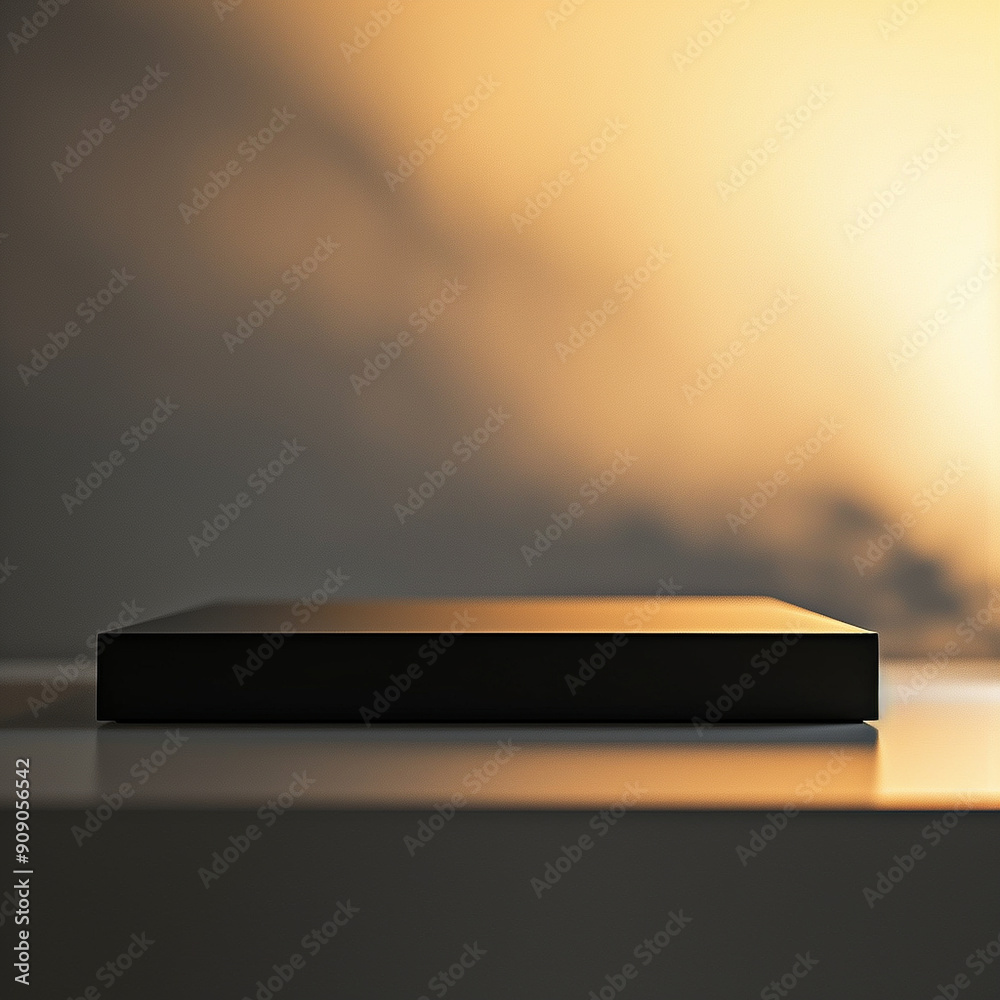 interior of a modern house with close up product display podium interior of a modern house with close up product display podium