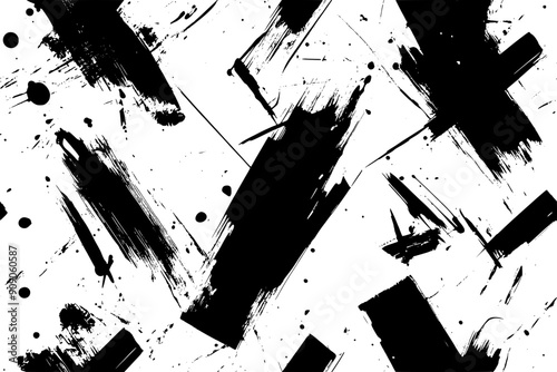 Freeform shapes and strokes, seemingly placed without order, creating an overall sense of movement and spontaneity, seamless pattern vector