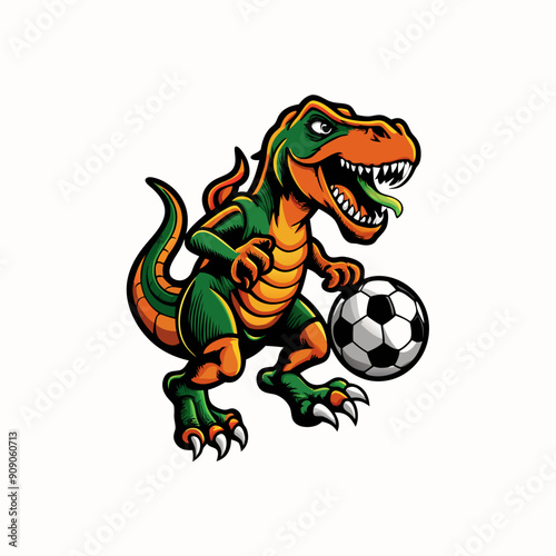 A humorous image of dinosaurs playing American football.