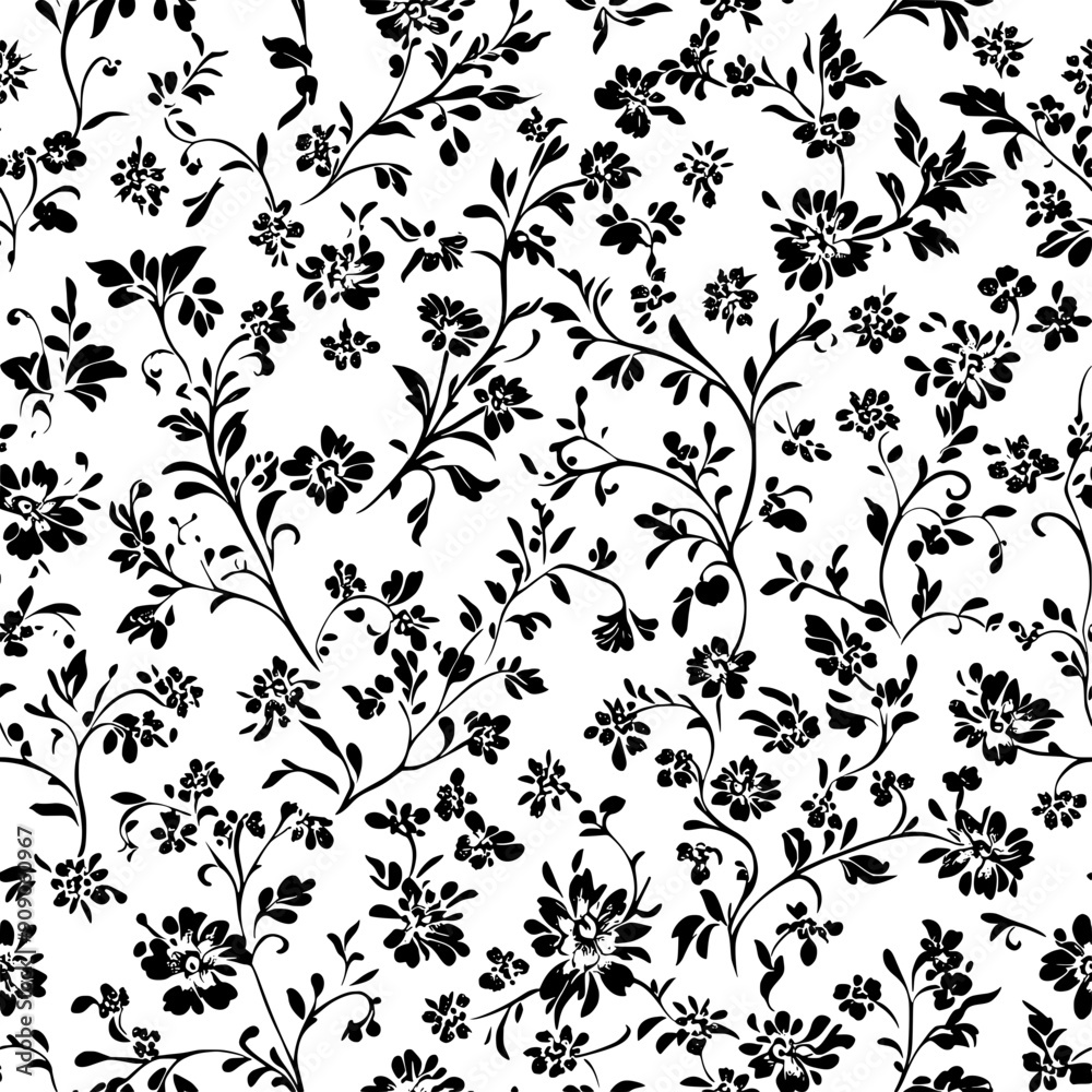 Joyous flowers with ornate foliage, reflecting the lively spirit of celebration, seamless pattern vector Joyous flowers with ornate foliage, reflecting the lively spirit of celebration, seamless pattern vector