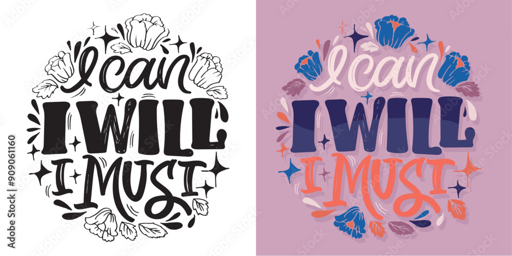 Fototapeta premium Trendy art hand drawn doodle lettering quote. Lettering for t-shirt design, mug print, bag print, clothes fashion. 100% hand drawn vector image.