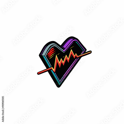 Isometric flat icon of an ECG cardiogram. 3D vector illustration. photo