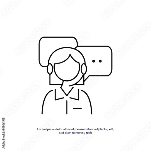 online serfvice officer thin outline icon vector design good for web or mobile app
