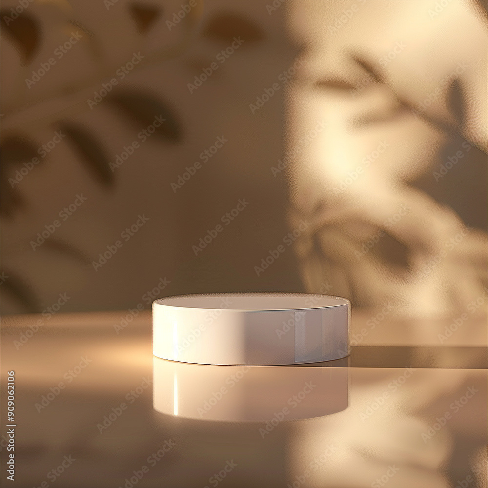 interior of a modern house with close up product display podium interior of a modern house with close up product display podium