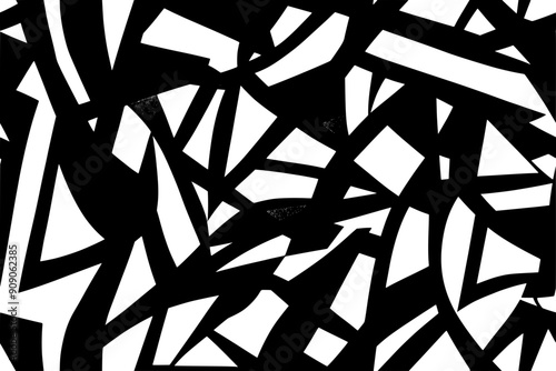 Chaotic mix of curved and angular lines intersecting unpredictably, with varying thickness and direction, seamless pattern vector