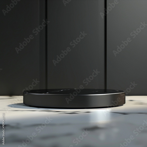 interior of a modern house with close up product display podium
