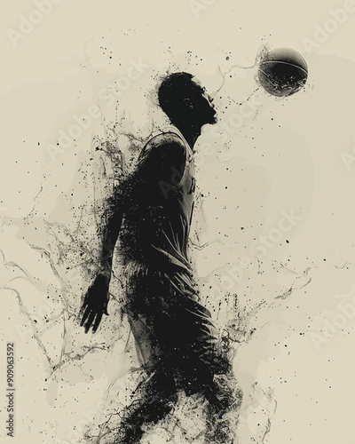 Basketball player abstract art