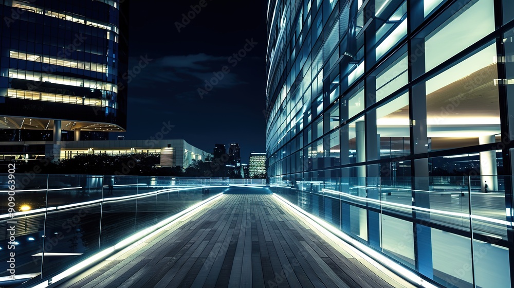 Fototapeta premium Modern Architecture Building at Night