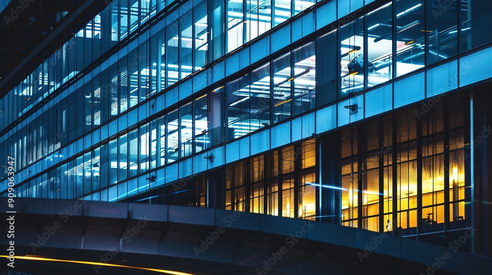 Modern Architecture Building at Night Modern Architecture Building at Night