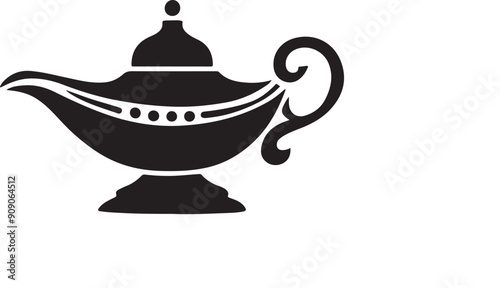  Aladdin lamp isolated icon vector image