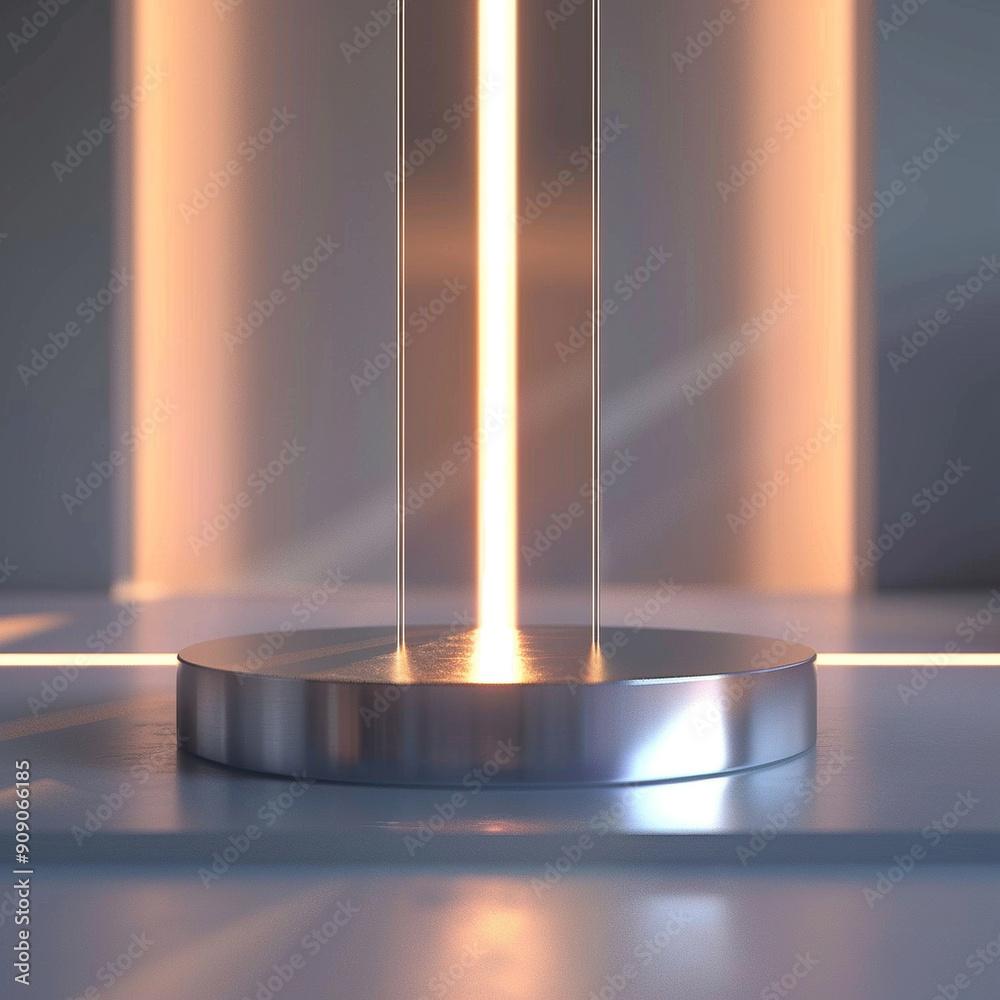 interior of a modern house with close up product display podium interior of a modern house with close up product display podium
