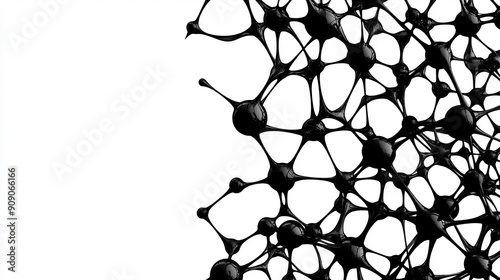 transparent molecular structure on a dark background, showcasing the intricate bonds between atoms. This image symbolizes scientific discovery, molecular biology, and the complexity of chemical intera photo