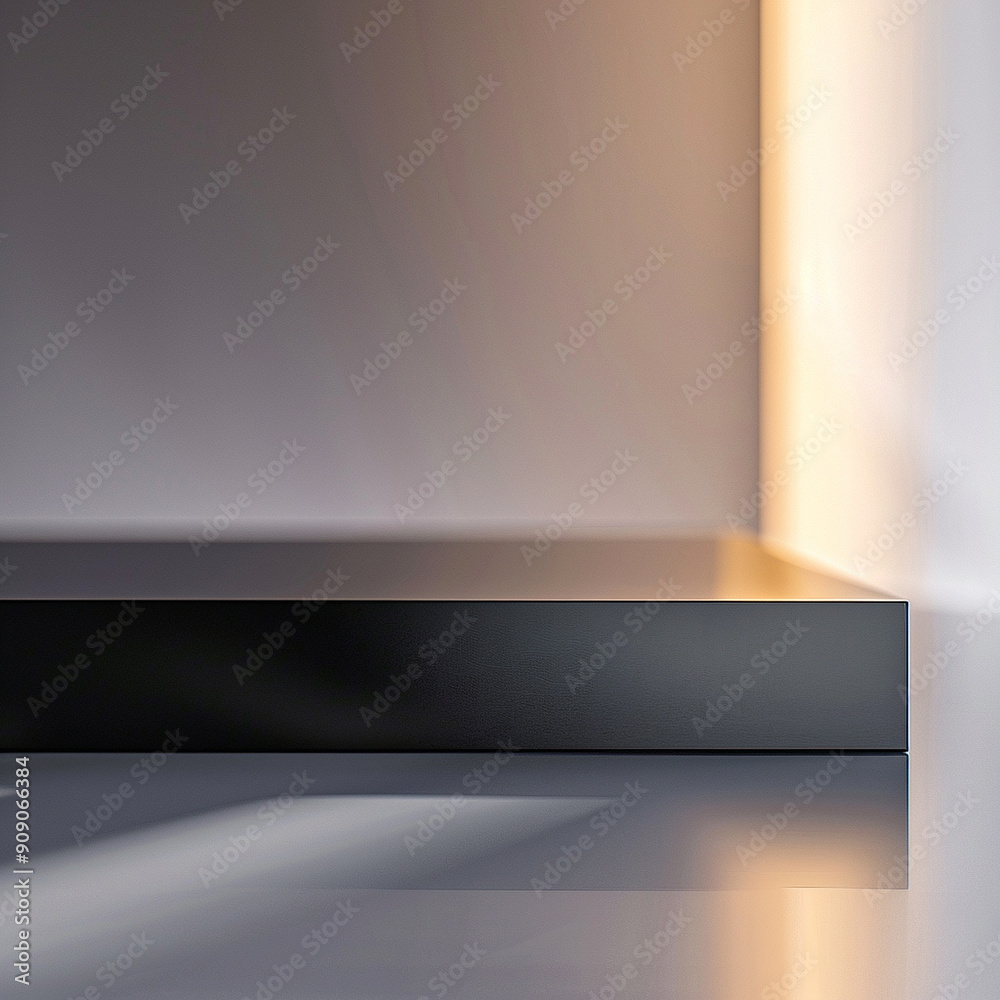 interior of a modern house with close up product display podium interior of a modern house with close up product display podium