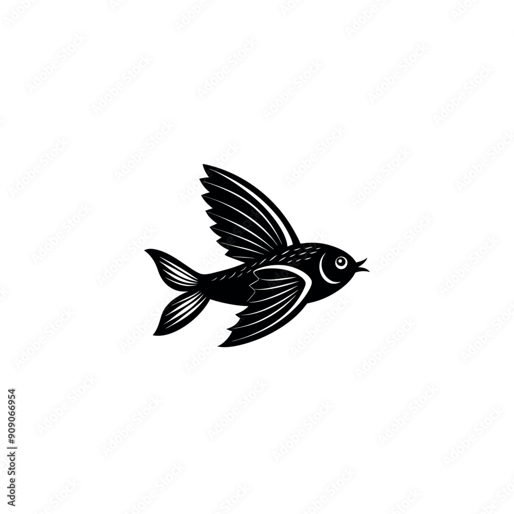 flying fish silhouette vector flying fish silhouette vector