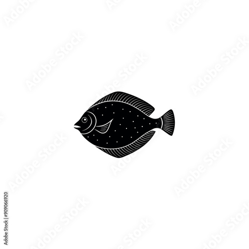  flounder fish on a white background photo