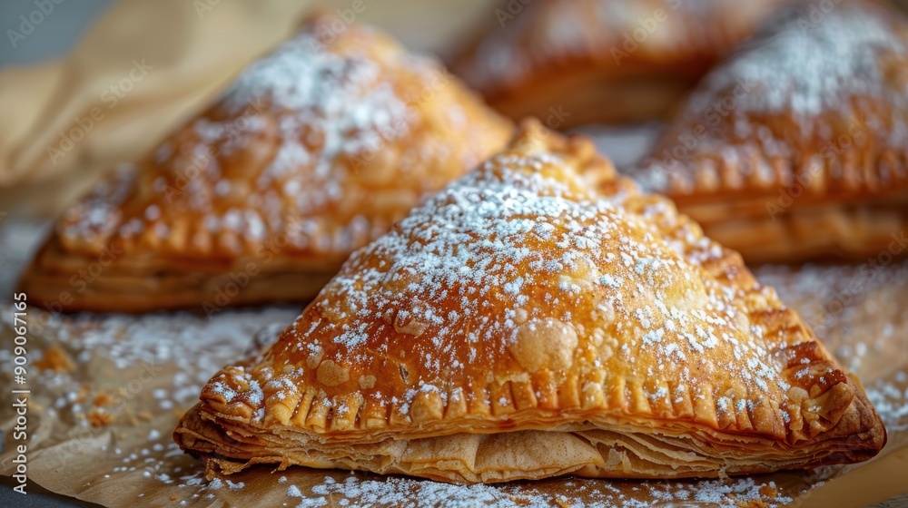 Delicious Homemade Apple Turnovers with a Dusting of Powdered Sugar Delicious Homemade Apple Turnovers with a Dusting of Powdered Sugar