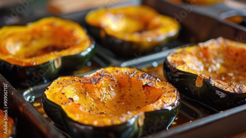 Glazed Delight - Roasted Acorn Squash with Sweet Maple Sauce