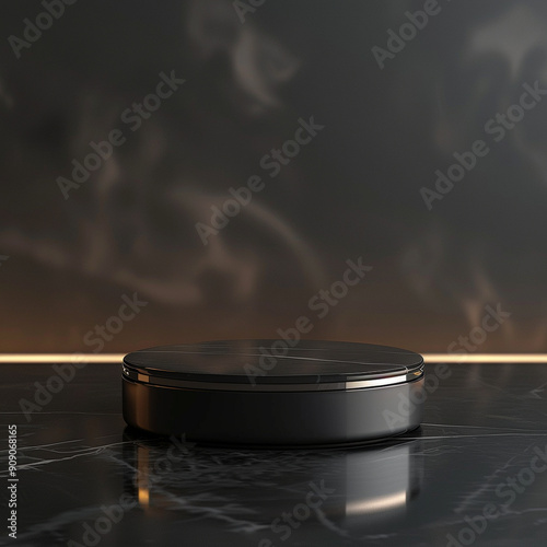 interior of a modern house with close up product display podium
