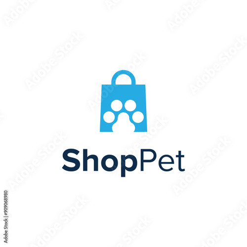 pet shop simple sleek creative geometric modern logo design