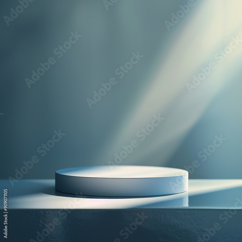interior of a modern house with close up product display podium