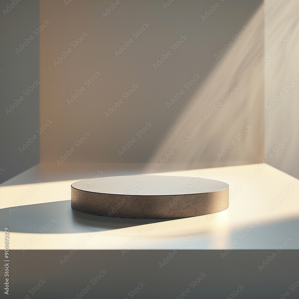 interior of a modern house with close up product display podium interior of a modern house with close up product display podium