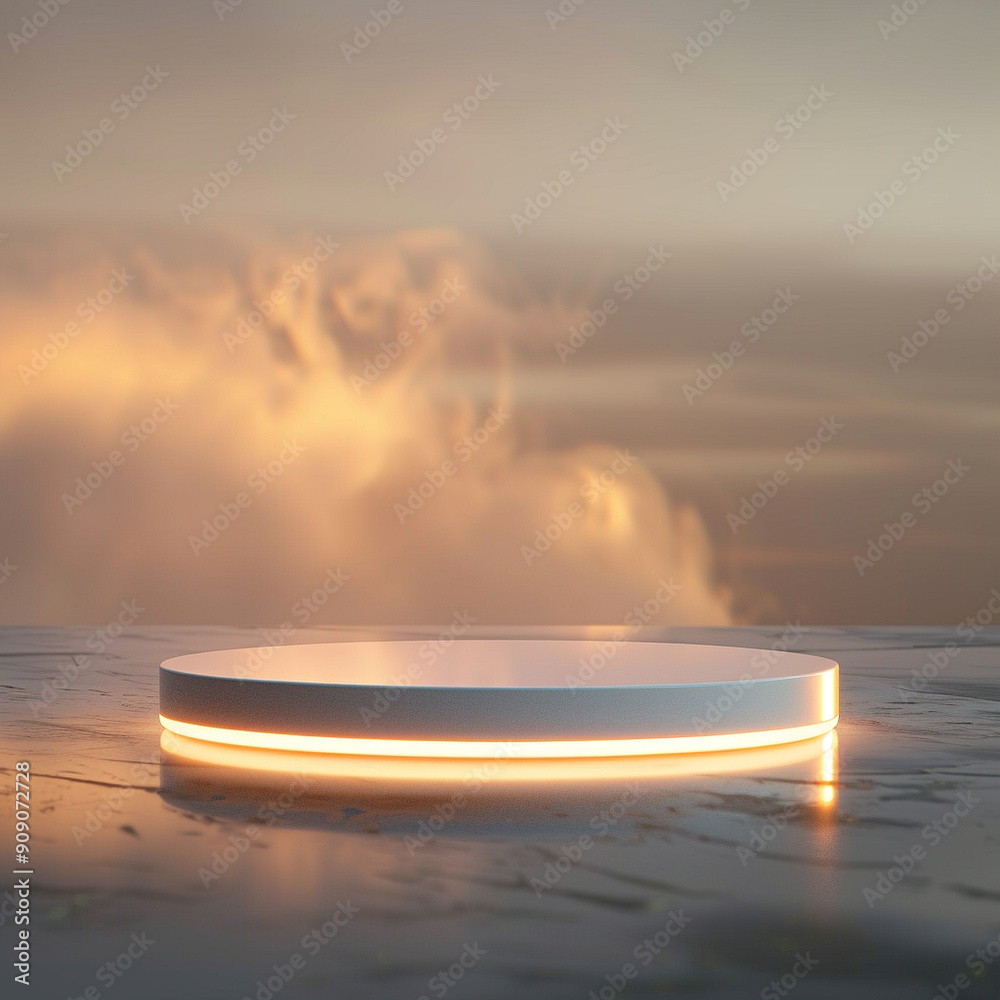 interior of a modern house with close up product display podium interior of a modern house with close up product display podium