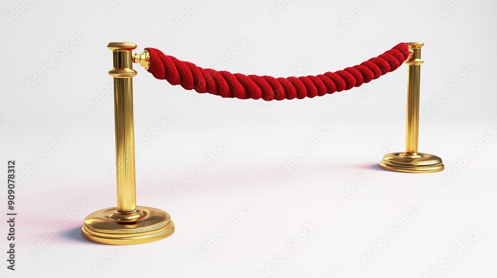 Red Velvet Barrier Rope with Golden Details Red Velvet Barrier Rope with Golden Details
