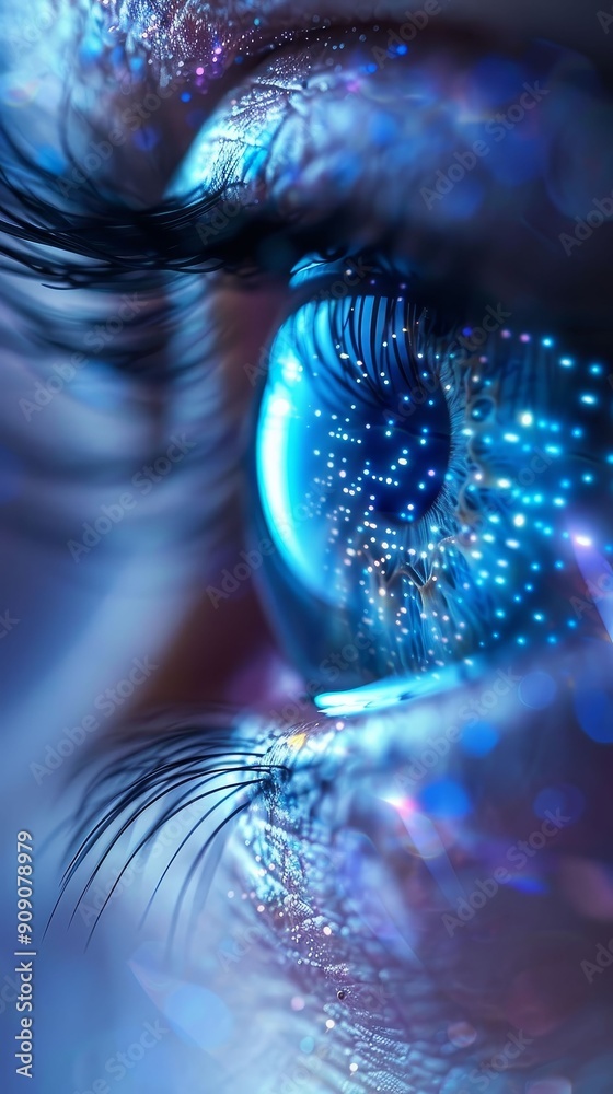 Closeup on an eye with detailed eyelash extensions, augmented reality interface, hyperdetailed Closeup on an eye with detailed eyelash extensions, augmented reality interface, hyperdetailed