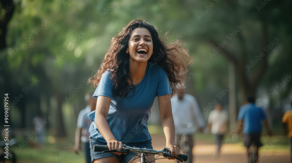 young woman enjoying cycling outdoor young woman enjoying cycling outdoor