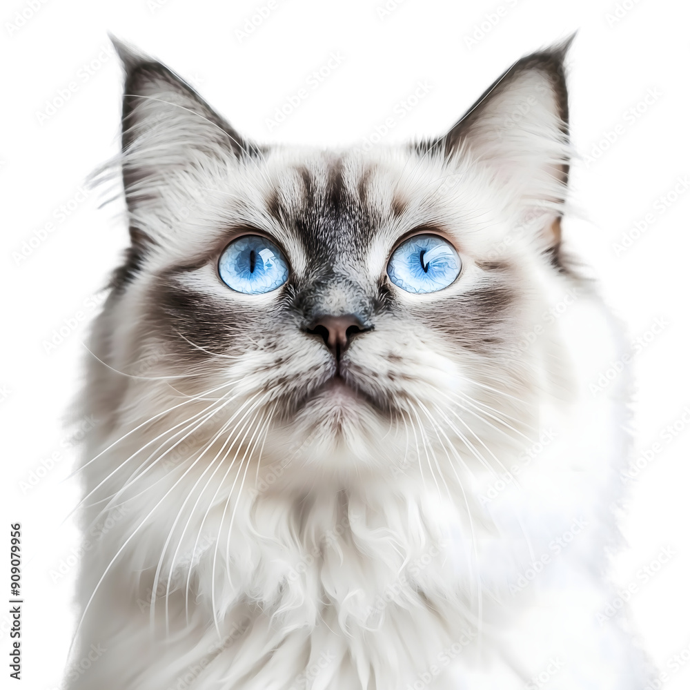 Adorable ragdoll cat ,isolated on transparent background Adorable ragdoll cat ,isolated on transparent background