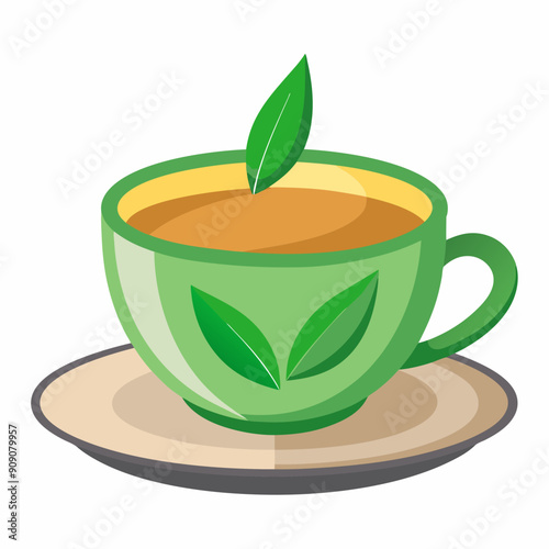  tea in a cup color  Vector illustration 