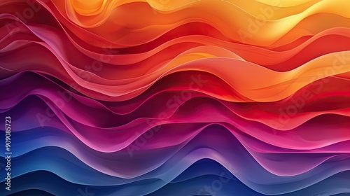 A dynamic abstract design with layers of bright, vibrant color gradients creating a sense of depth and movement