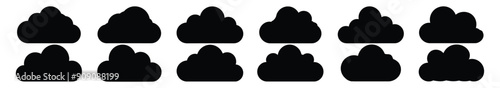 Cloud silhouette set vector design big pack of illustration and icon