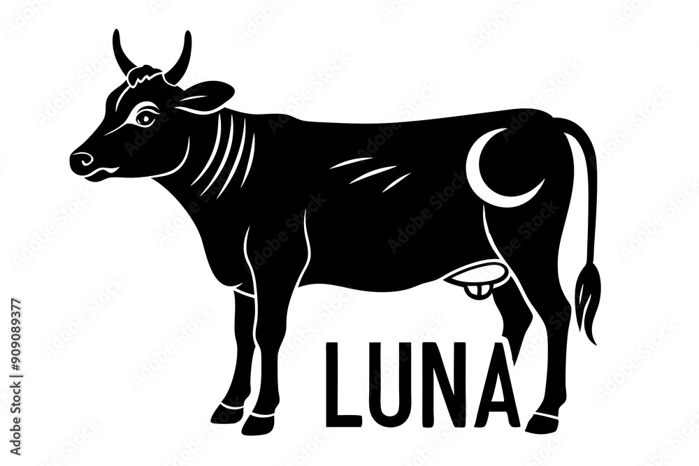 Fototapeta premium An ideal cow vector art in white background illustration.