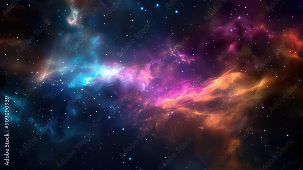 Interstellar nebula with vibrant hues, Outer space background, Celestial wonder Interstellar nebula with vibrant hues, Outer space background, Celestial wonder