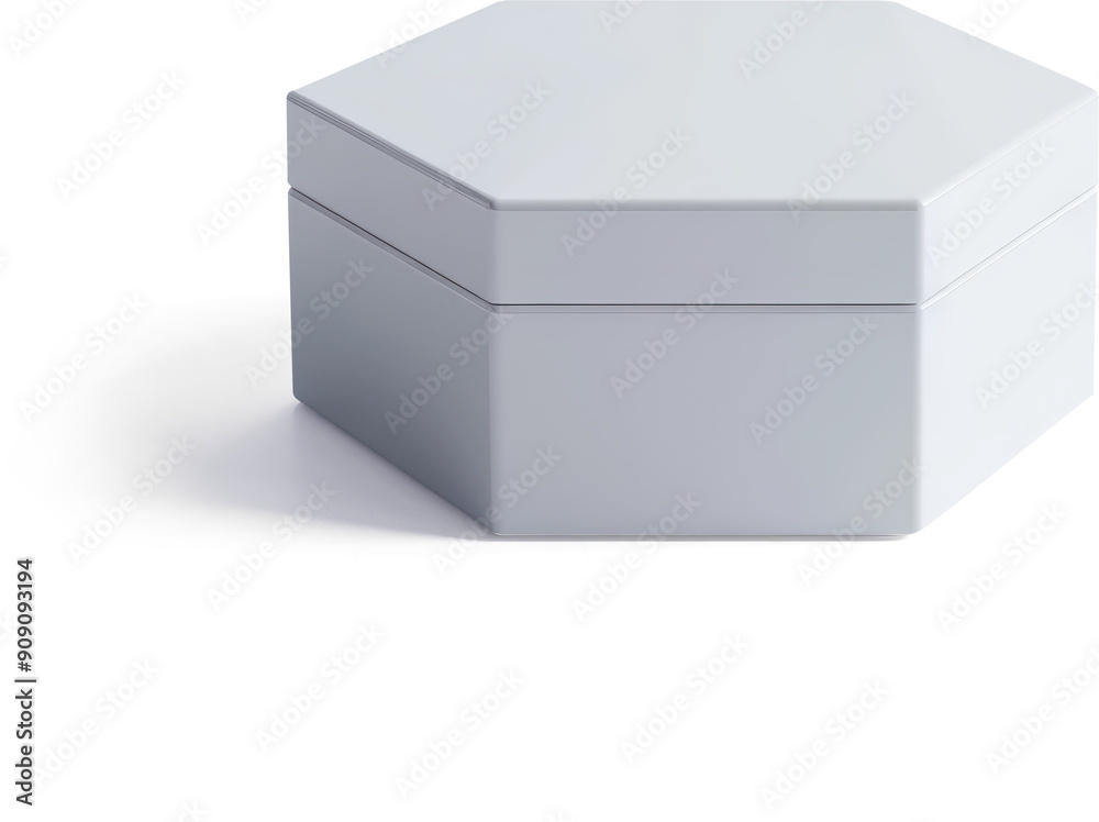 Fototapeta premium White hexagonal box