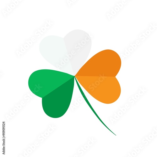 Shamrock in Irish flag colors