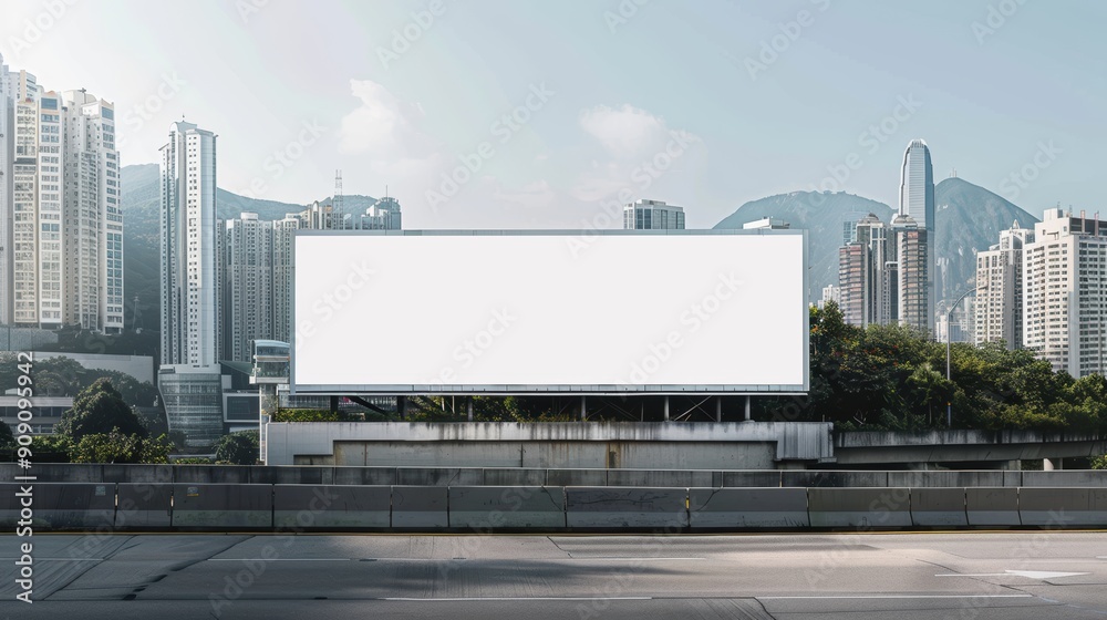 Minimalist White Billboard Display in Urban Retreat Minimalist White Billboard Display in Urban Retreat