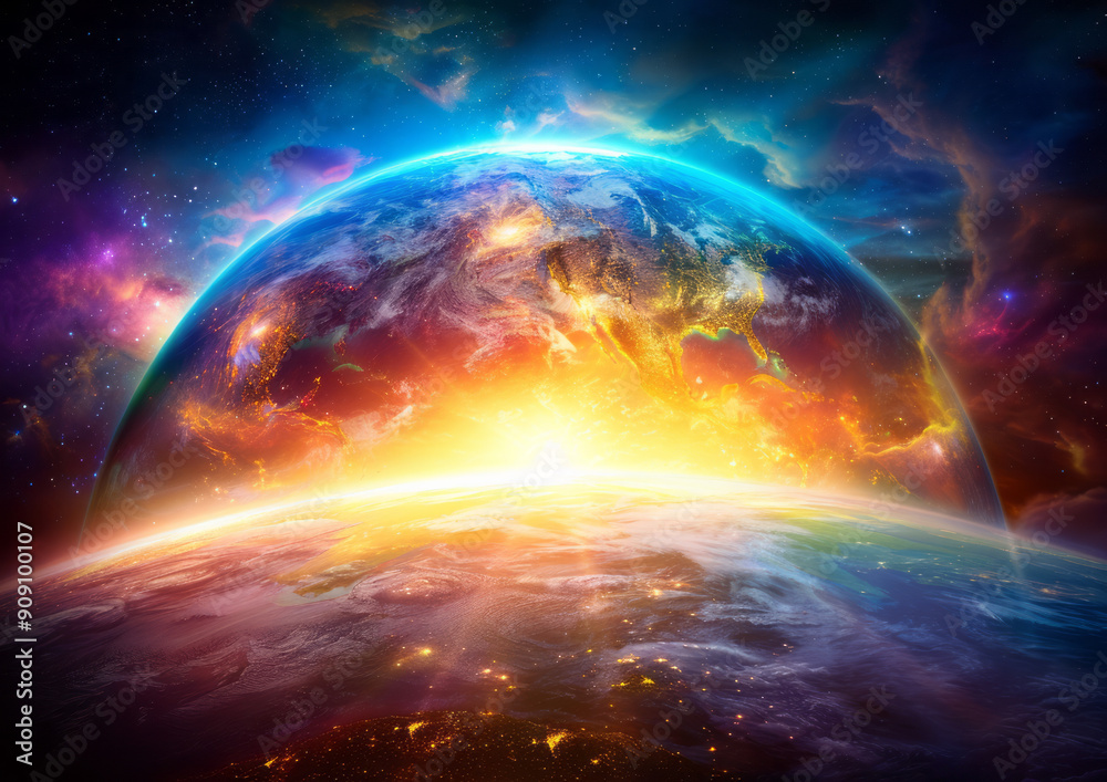 Obraz premium Raising the planet earth
