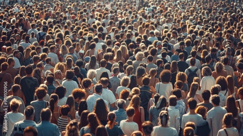 Huge crowd attending a political rally.