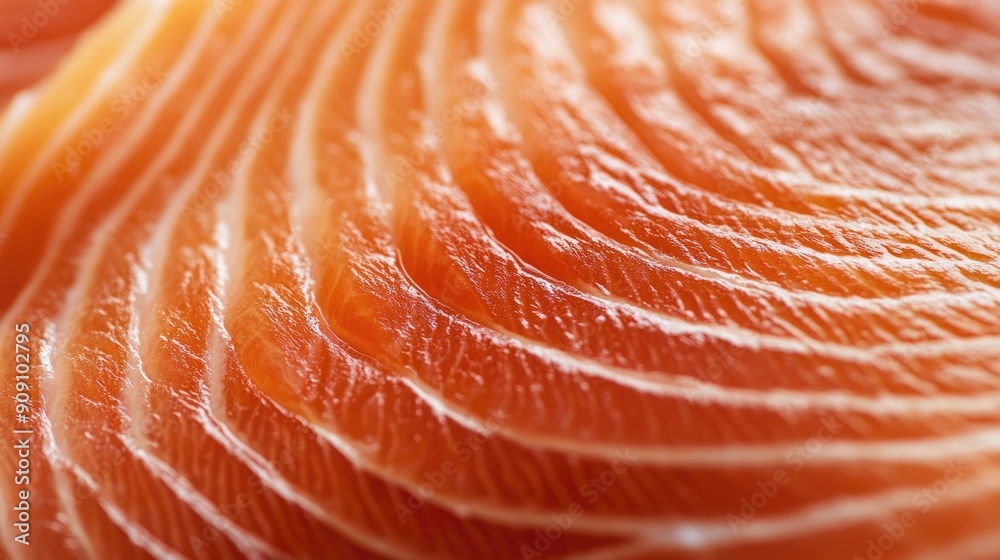 Natural salmon fillet texture, close-up shot highlighting the tender, pink flesh and intricate grain patterns Natural salmon fillet texture, close-up shot highlighting the tender, pink flesh and intricate grain patterns