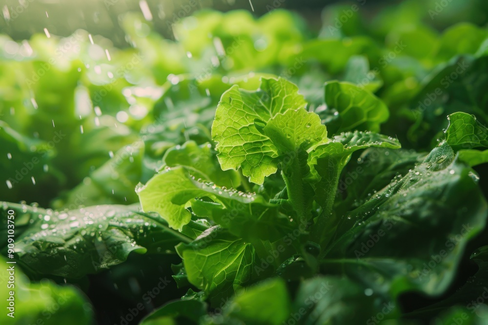 Close up Organic hydroponic vegetable growing in hydroponic farm Close up Organic hydroponic vegetable growing in hydroponic farm