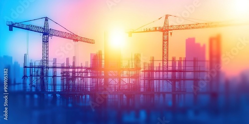Construction Site at Sunset