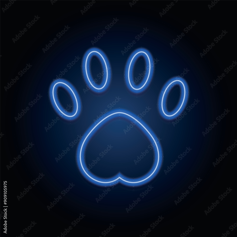 neon cat paw on a blue background
neon cat paw on a blue background