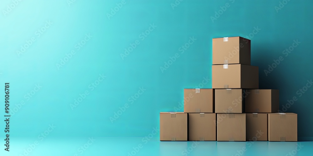 Organized Stack of Cardboard Boxes for Moving Organized Stack of Cardboard Boxes for Moving