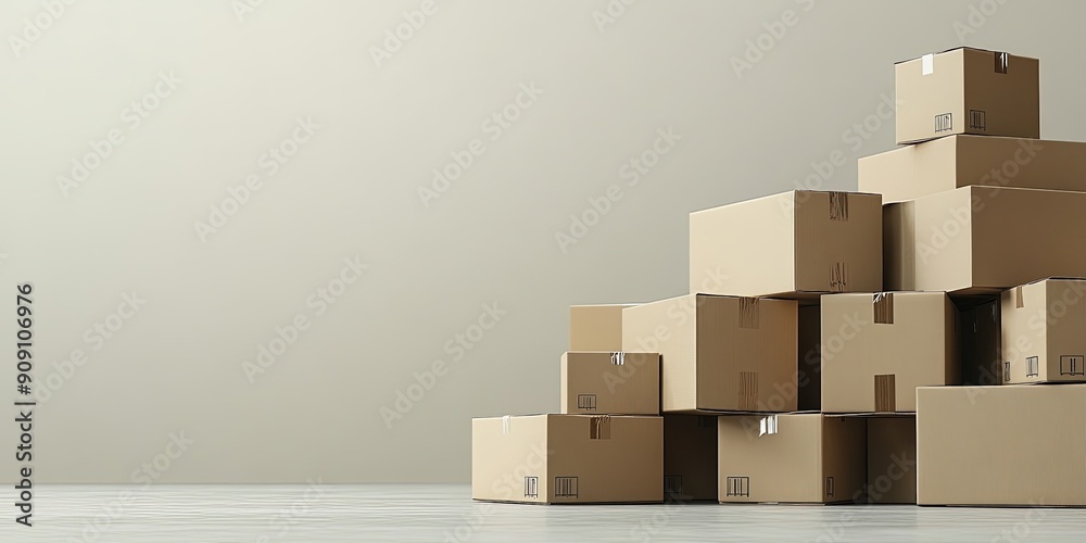 Organized Stack of Cardboard Boxes for Moving Organized Stack of Cardboard Boxes for Moving