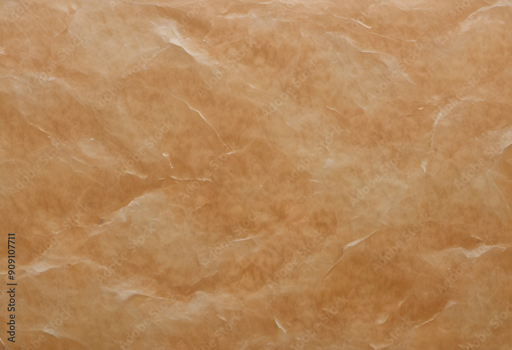 Fototapeta premium A textured background featuring crumpled, wrinkled paper in warm beige tones. The surface has a natural, organic feel, ideal for artistic or design purposes.